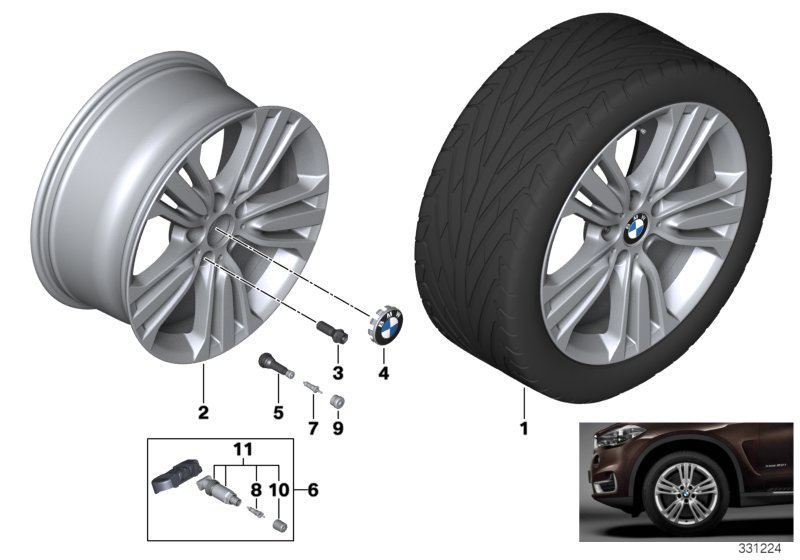 BMW 36116876769 Disc Wheel, Light Alloy, Orbitgrey