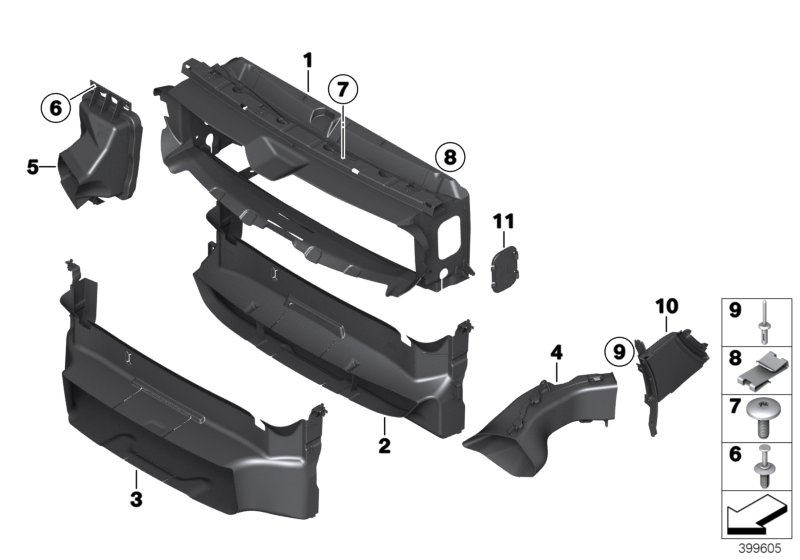 BMW 51747293730 Air Duct, Side Inner Right