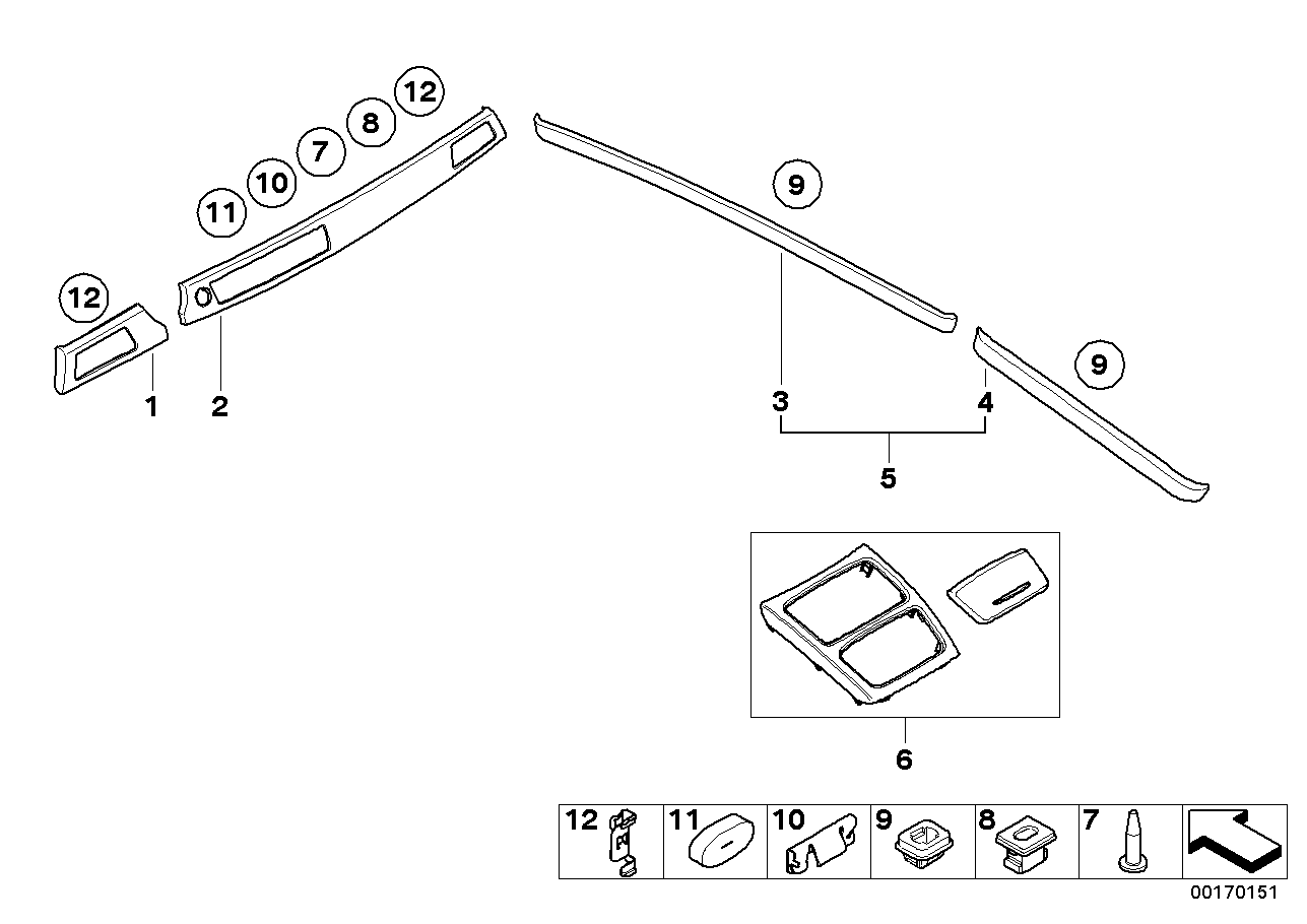 BMW 51417900843 Decorating Strip, Left Doors