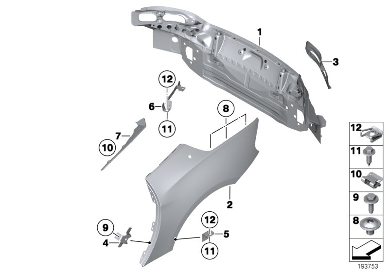 BMW 41217192833 Moulded Part For Column B, Exterior Left