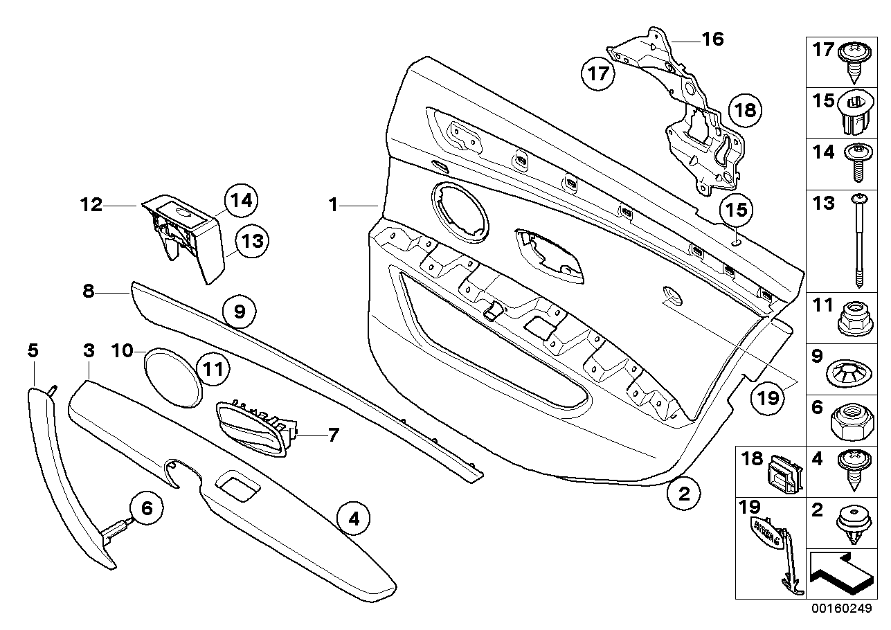 BMW 51417050236 DOOR LINING LEATHER REAR RIG