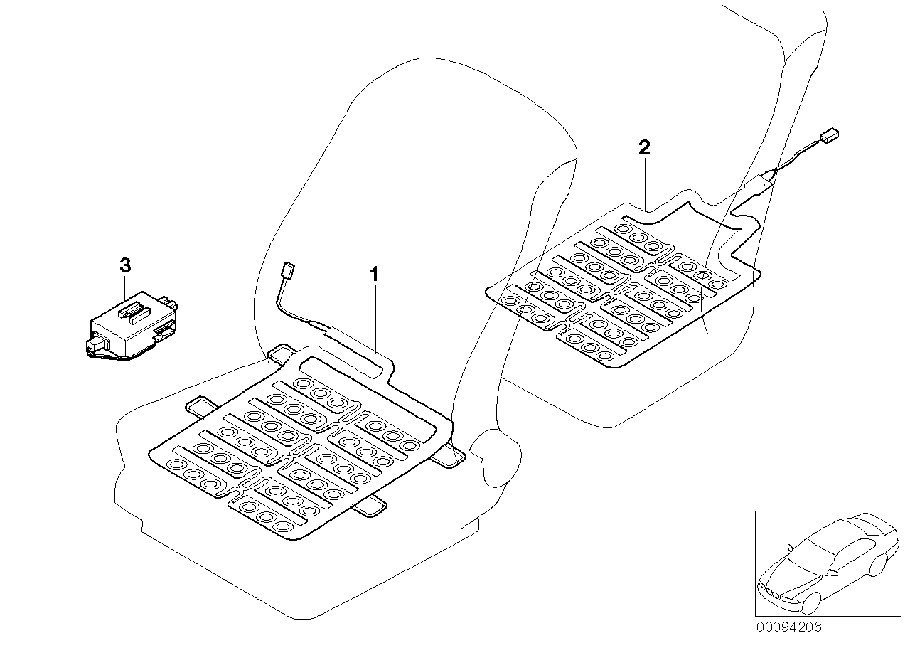 BMW 65776914669 Sensor Mat, Rear Seats