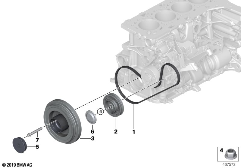 BMW 11285A04DA2 RIBBED V-BELT