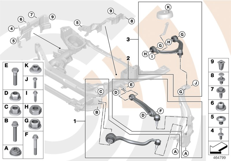 BMW 31122413489 Wishbone Repair Kit Top Left