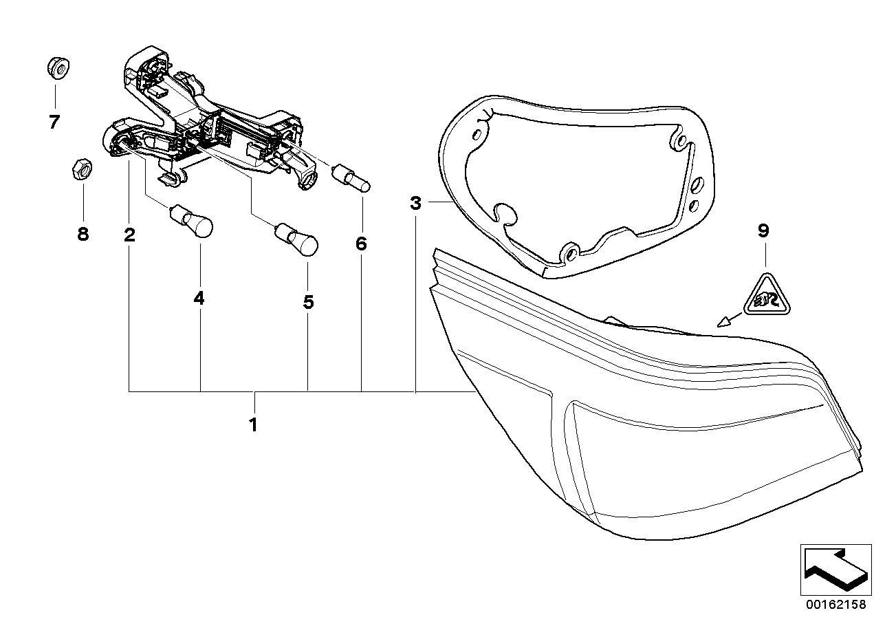 BMW 63216923307 Gasket, Rear Light, Left