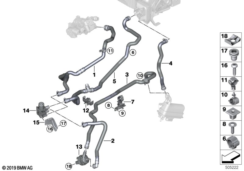 BMW 64219354469 COOLANT HOSE FUEL RETURN 1