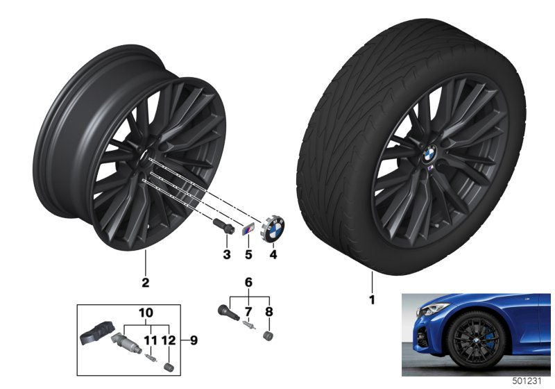 BMW 36116885305 Disk Wheel, Light-Alloy, Bla