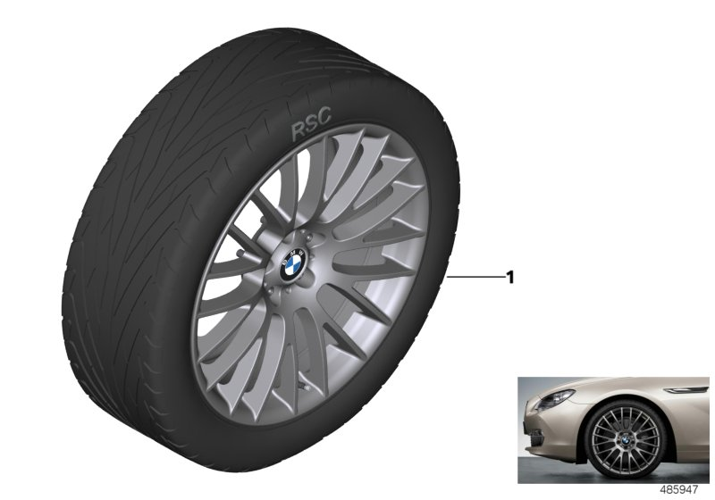 BMW 36112420392 Rdc Lc Wheel&Tyre Set, Summer,Ferricgrey