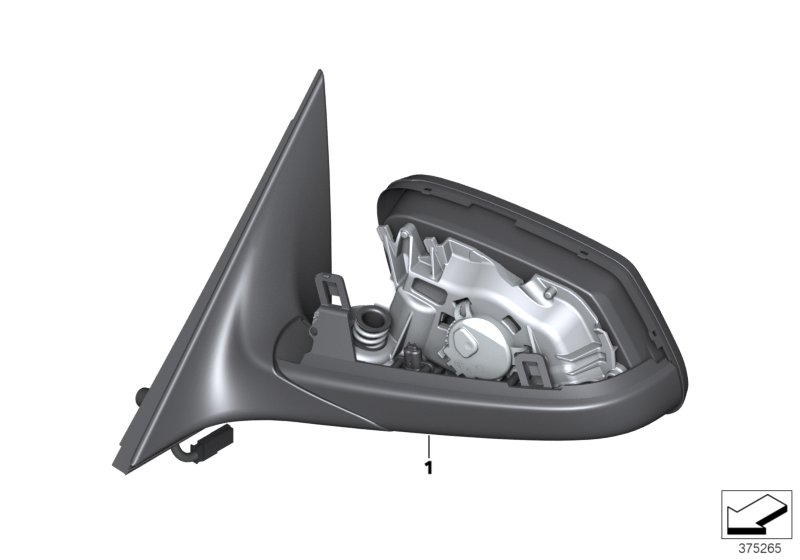 BMW 51167189673 Exterior Mirror Without Glass, Heated, Left