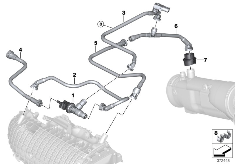 BMW 13907637271 Fuel Tank Breather Line