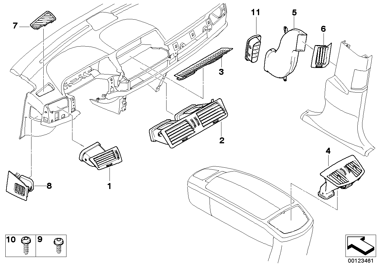 BMW 64227010949 Air Channel Left