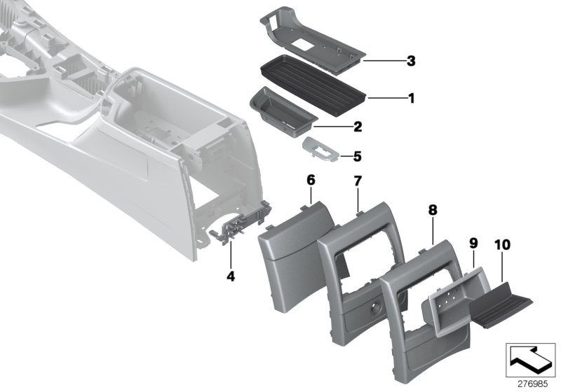 BMW 51169236091 COVER CENTRE CONSOLE, REAR