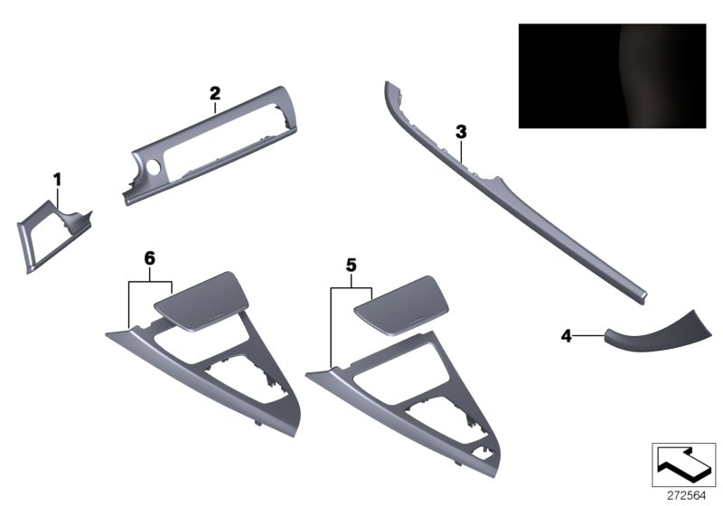 BMW 51438032861 Wooden Strip, Side Trim Panel, Left