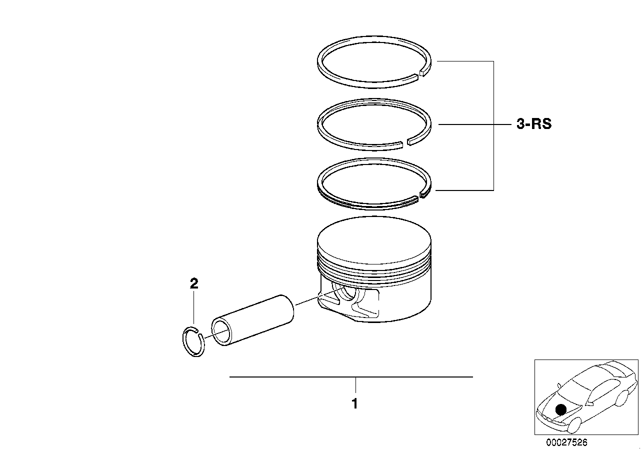 BMW 11257832691 Mahle Piston