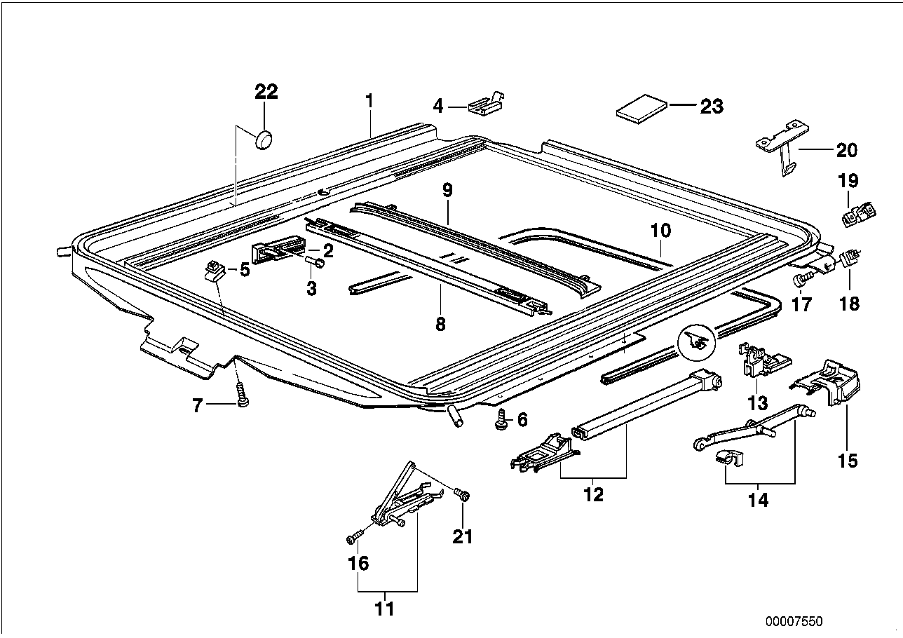 BMW 54128119050 Repair Kit For Slide Water Channel