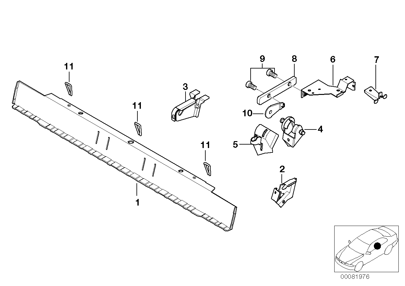 BMW 41108209493 Support For Left Lateral Upholstery