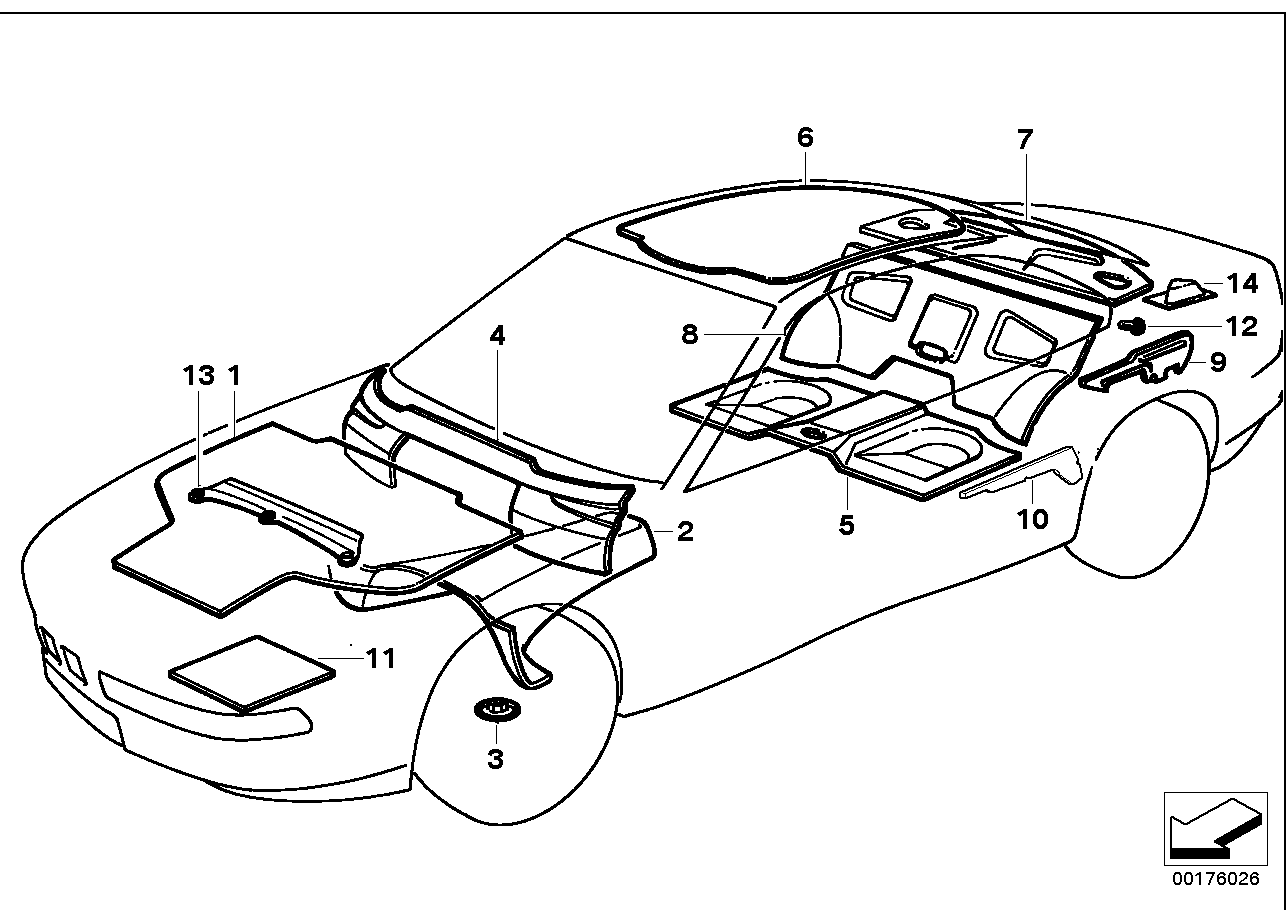 BMW 51481970466 Sound Insulating Lateral Trim Panel Right