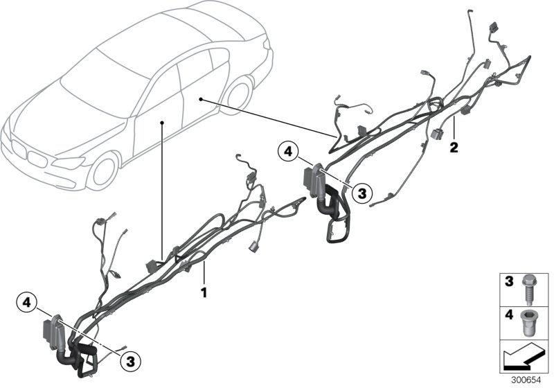 BMW 61126979635 DRIVER'S SIDE DOOR CABLE HAR