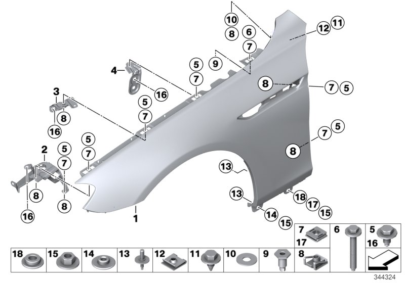 BMW 41317375811 Slide Element, Sill, Rear