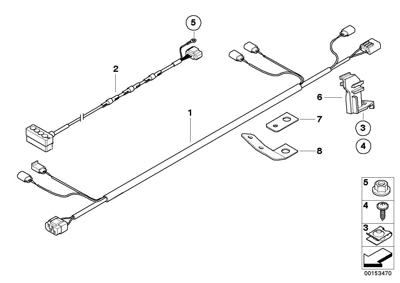 BMW 61129141170 Cable, Active Steering System, Power