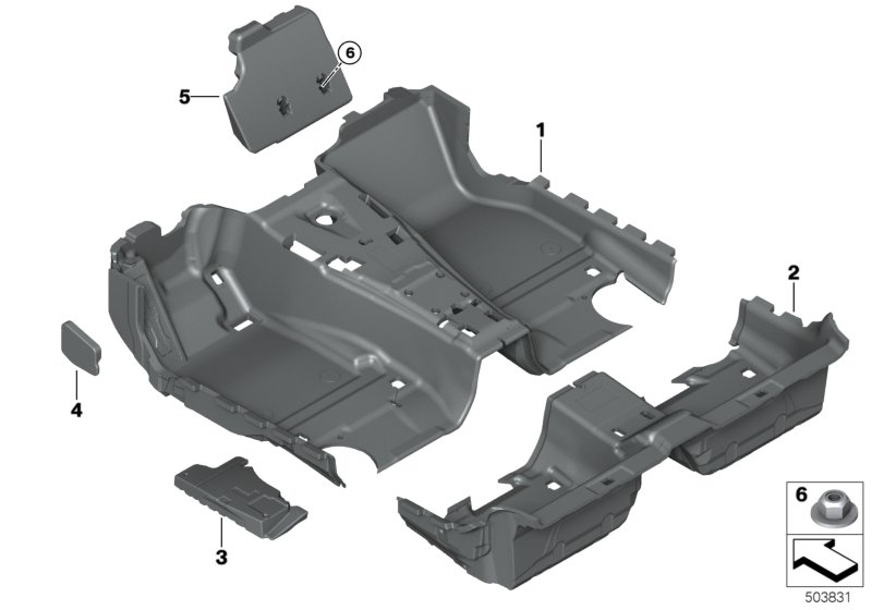 BMW 51477435718 FOAM INSERT FOOTWELL FRONT R