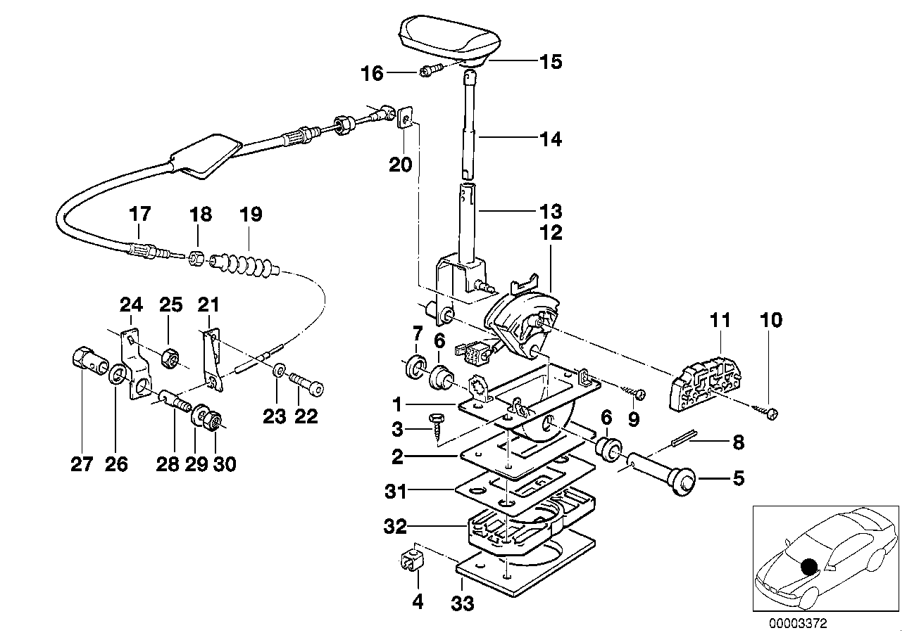 BMW 24511216232 Selector Lever