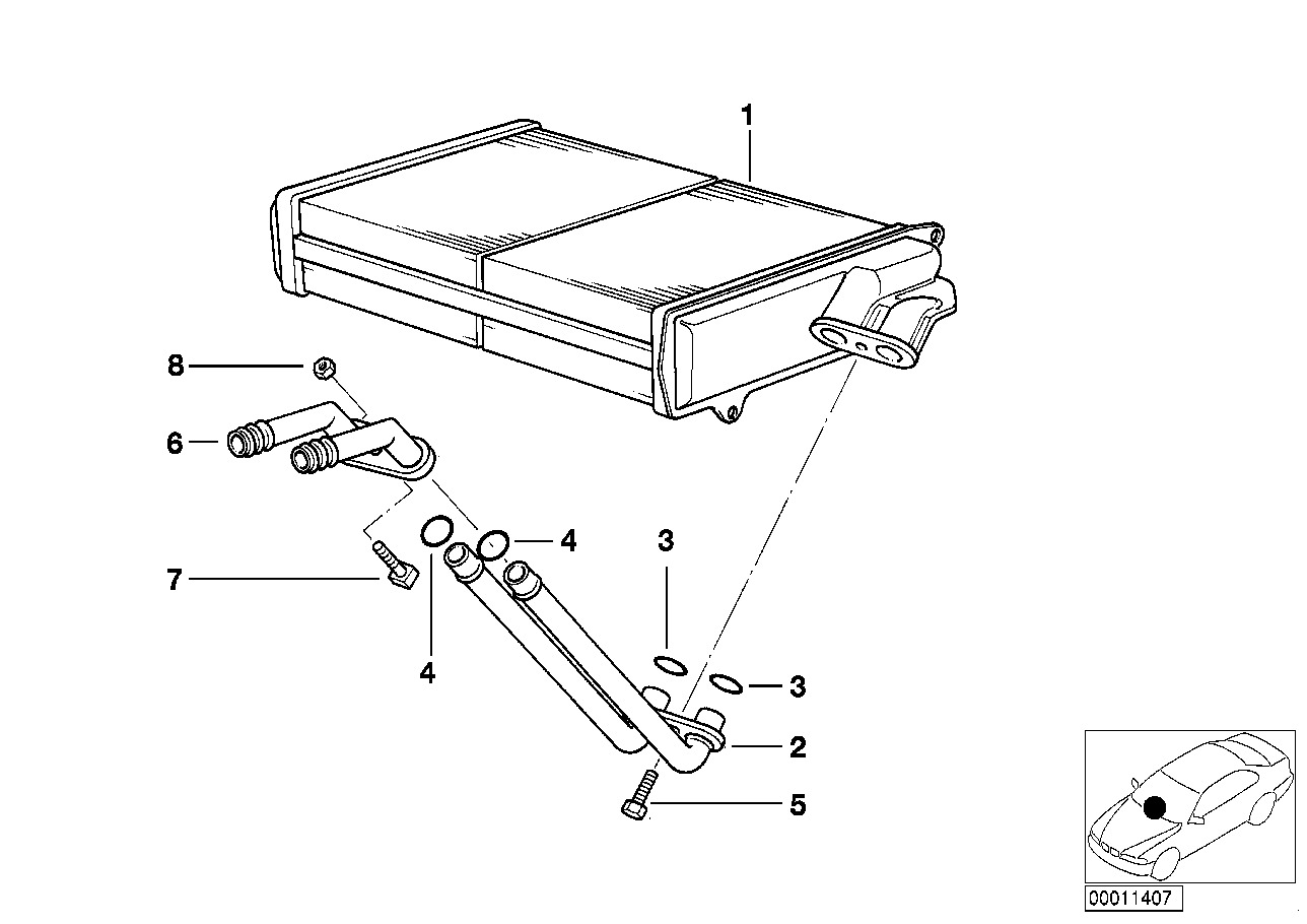 BMW 64118373788 Aluminium Double Pipe