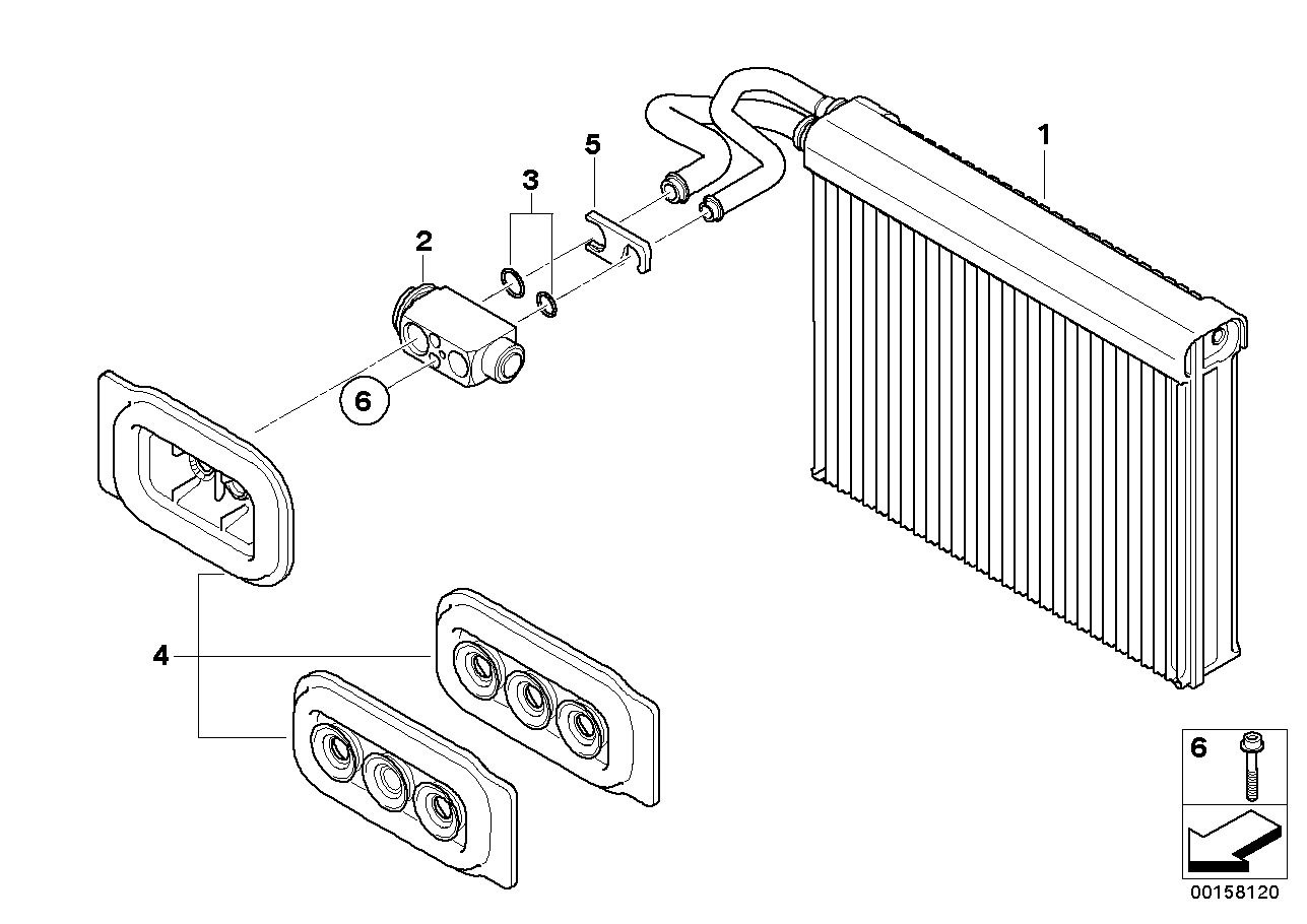 BMW 64116968201 Evaporator