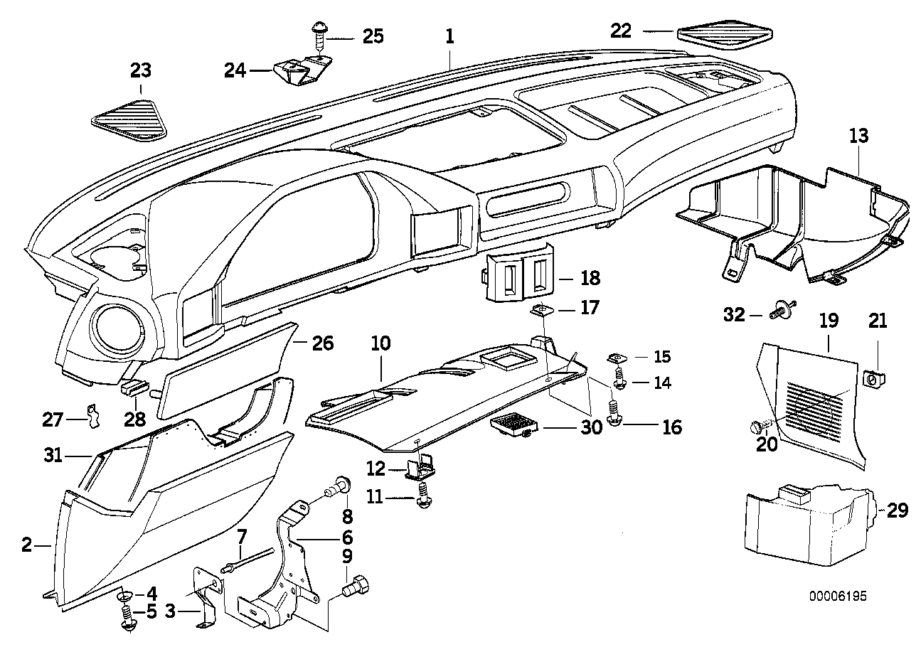 BMW 64228138946 Defroster Nozzle Right