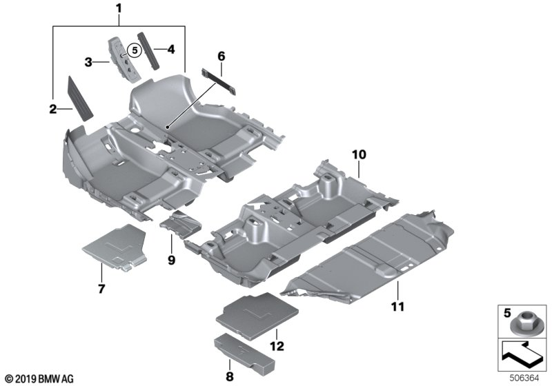 BMW 51477466858 Floor Trim Panel, Rear Seat, Rear