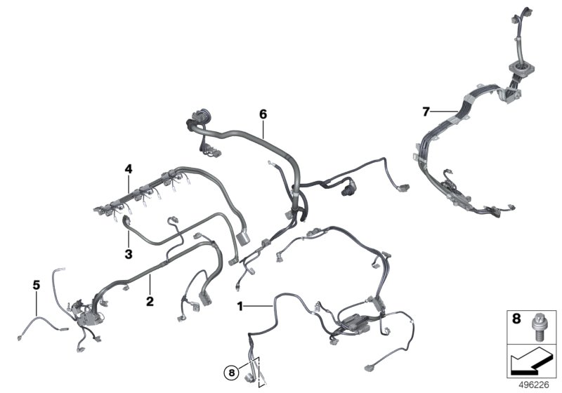 BMW 12518601840 Wiring.Harness,Motor,Sensorsystem,Module 2