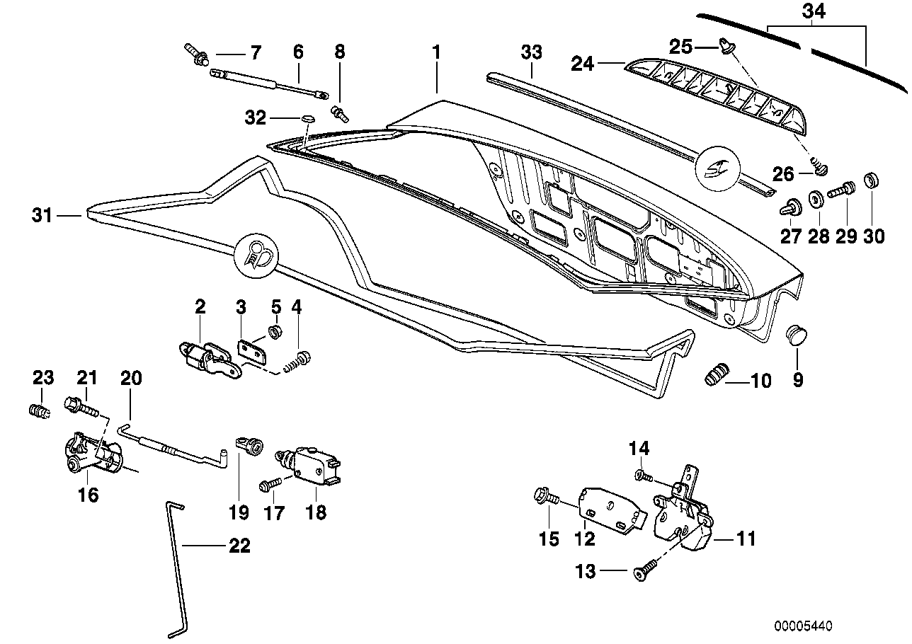 BMW 51248230070 Shortened Gas Pressurized Spring