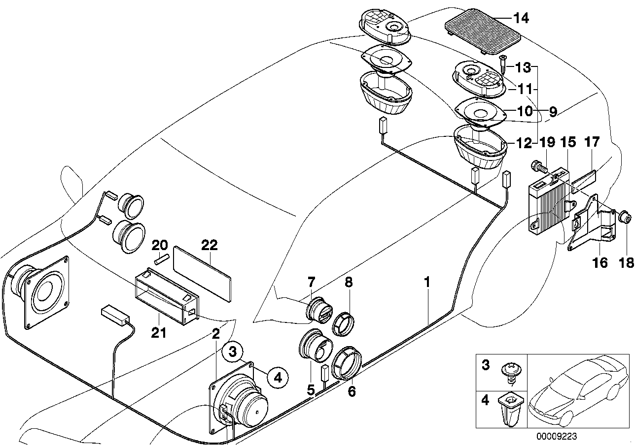 BMW 65138366466 Right Top-Hifi Mid-Range Loudspeaker