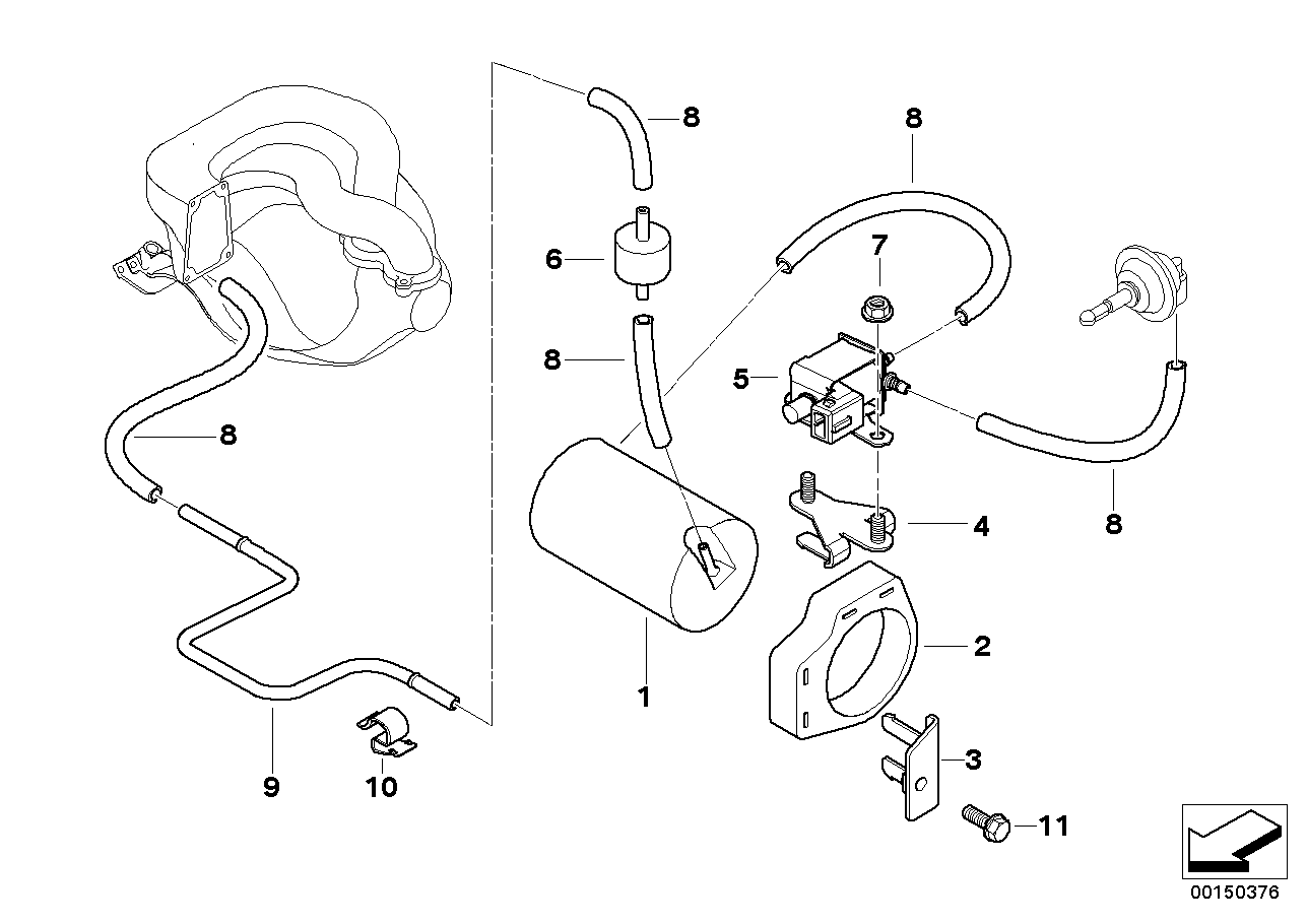 BMW 11611247341 Vacuum Pipe