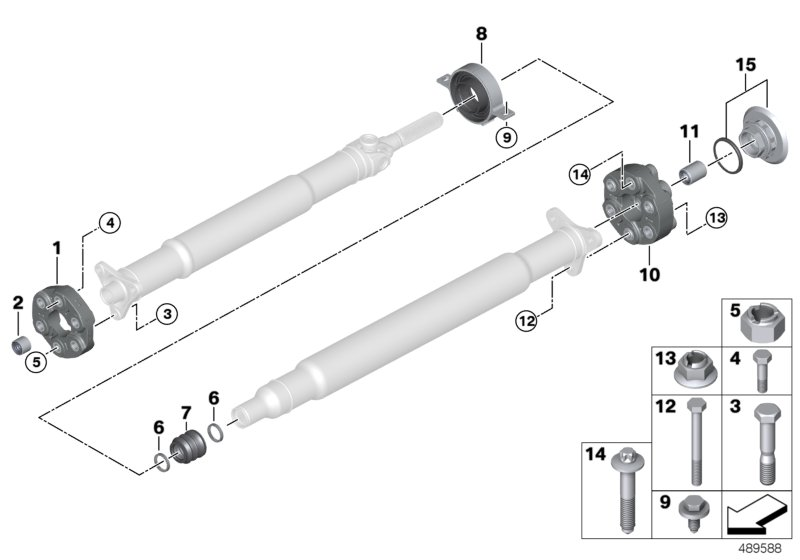 BMW 26118485605 CENTER MOUNT, ALUMINIUM