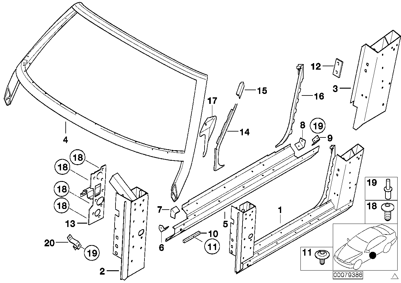 41217006242 BMW SEAL FLANGE, COLUMN B RIGHT