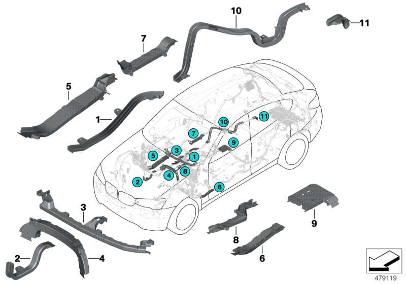 BMW 61139267412 CABLE DUCT FOR BATTERY VOLTA