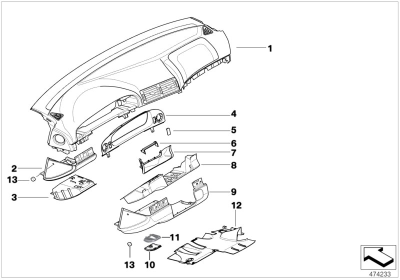 BMW 51458253409 Lower Left Dashboard Storage Compartment