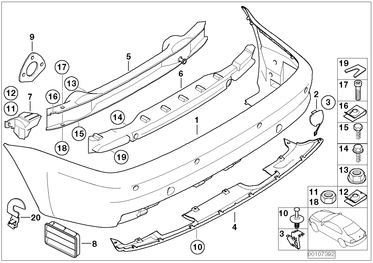 BMW 51127894997 Foam Pad Screw