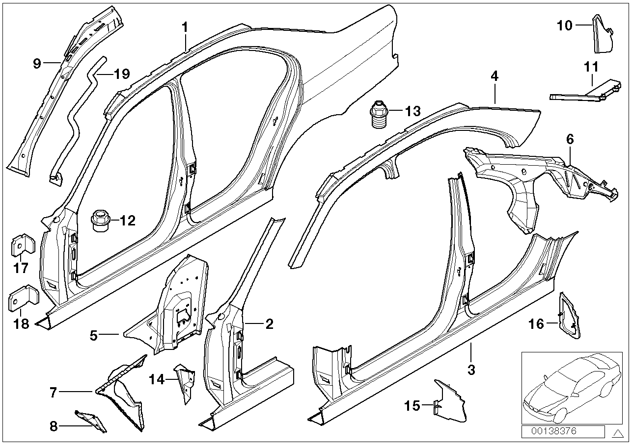 BMW 41218186756 Bracket, Side Panel, Top