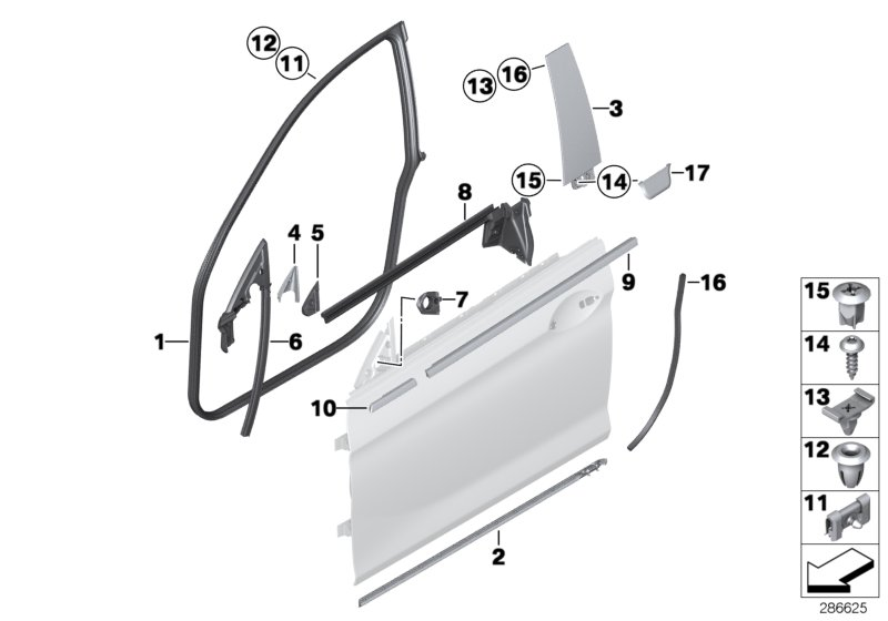 BMW 51337991484 Cover, Column B, Door, Front Right