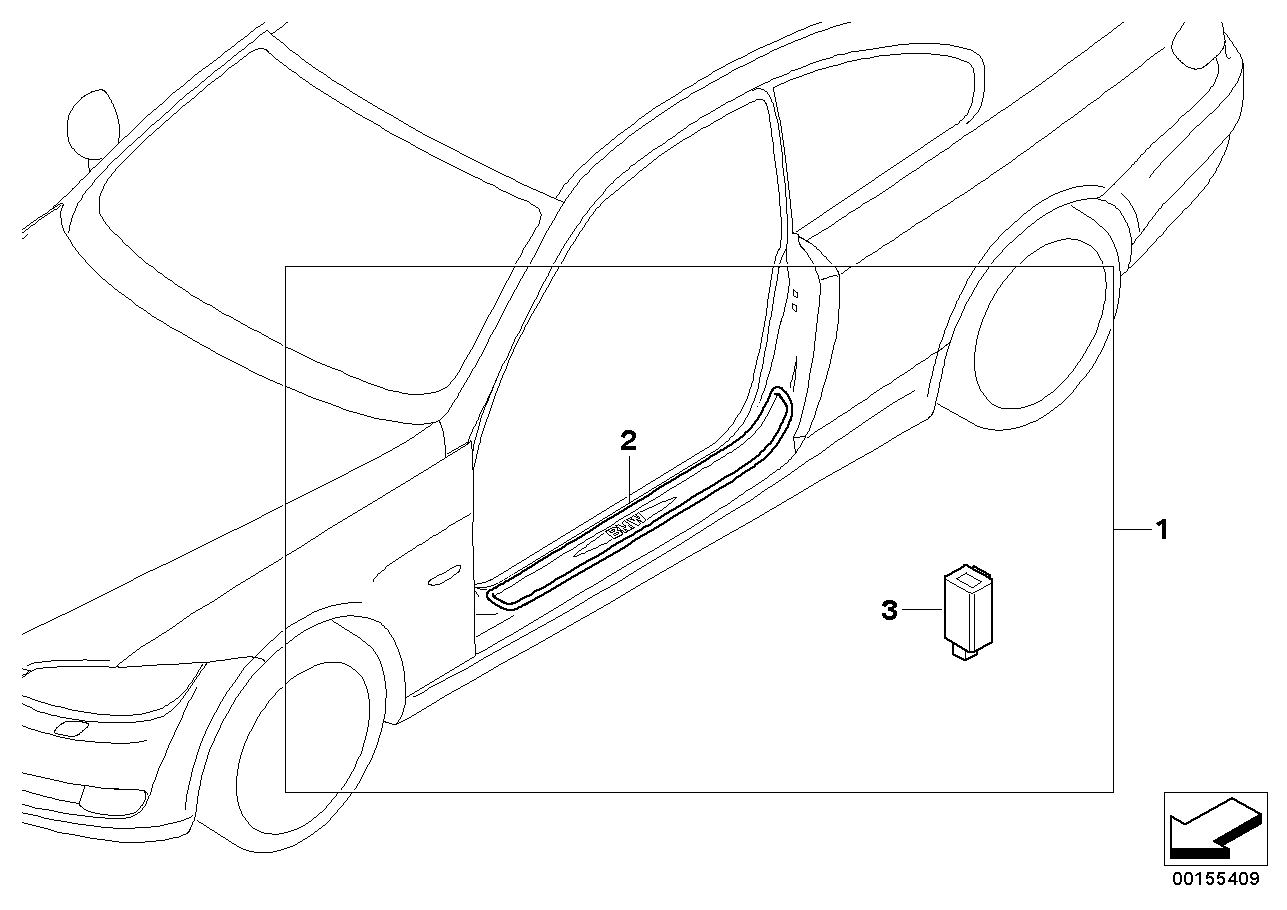 BMW 51470429899 Illuminated Door Sill Strip Retrofit Kit