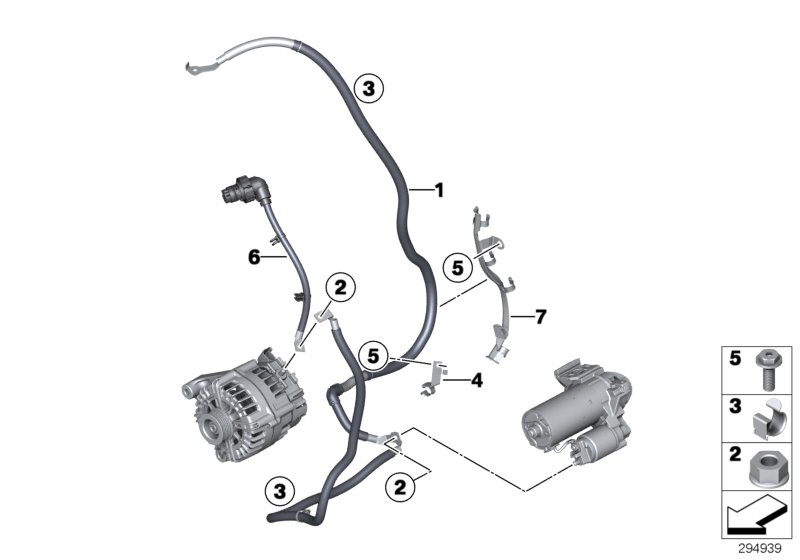 BMW 12427580328 Cable Alternator-Starter-Base B