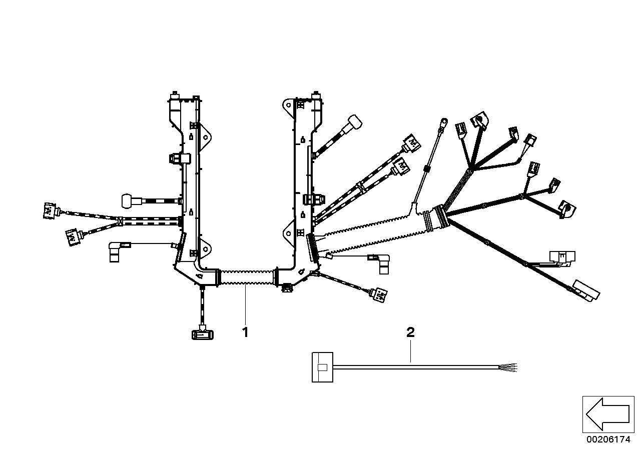 BMW 12517572925 Engine Wiring Harness, Engine Module