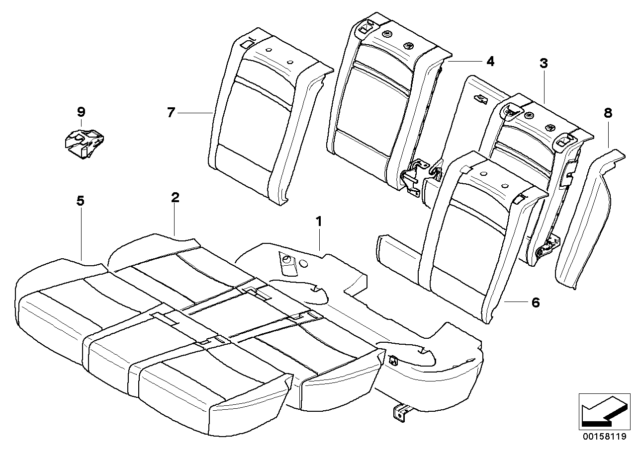 BMW 52206973321 Cover Backrest, Leather, Left