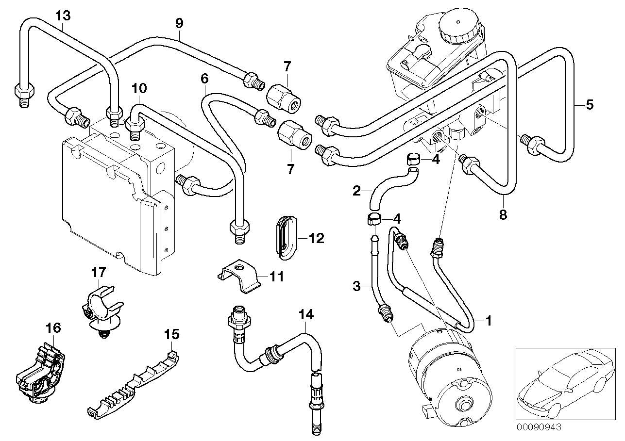 BMW 34326756140 Brake Pipe Bracket