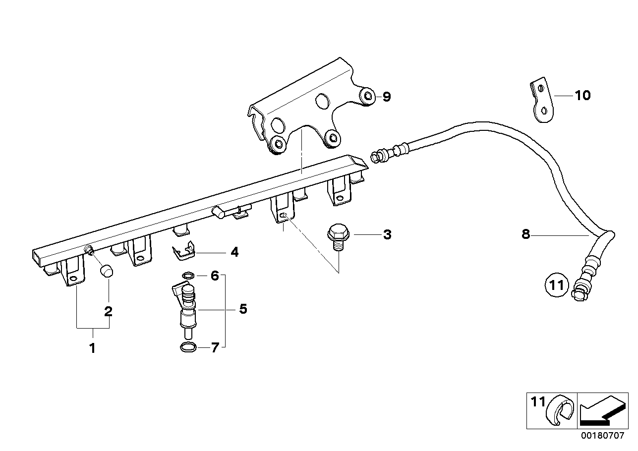 BMW 13537561752 FUEL PIPE BRACKET