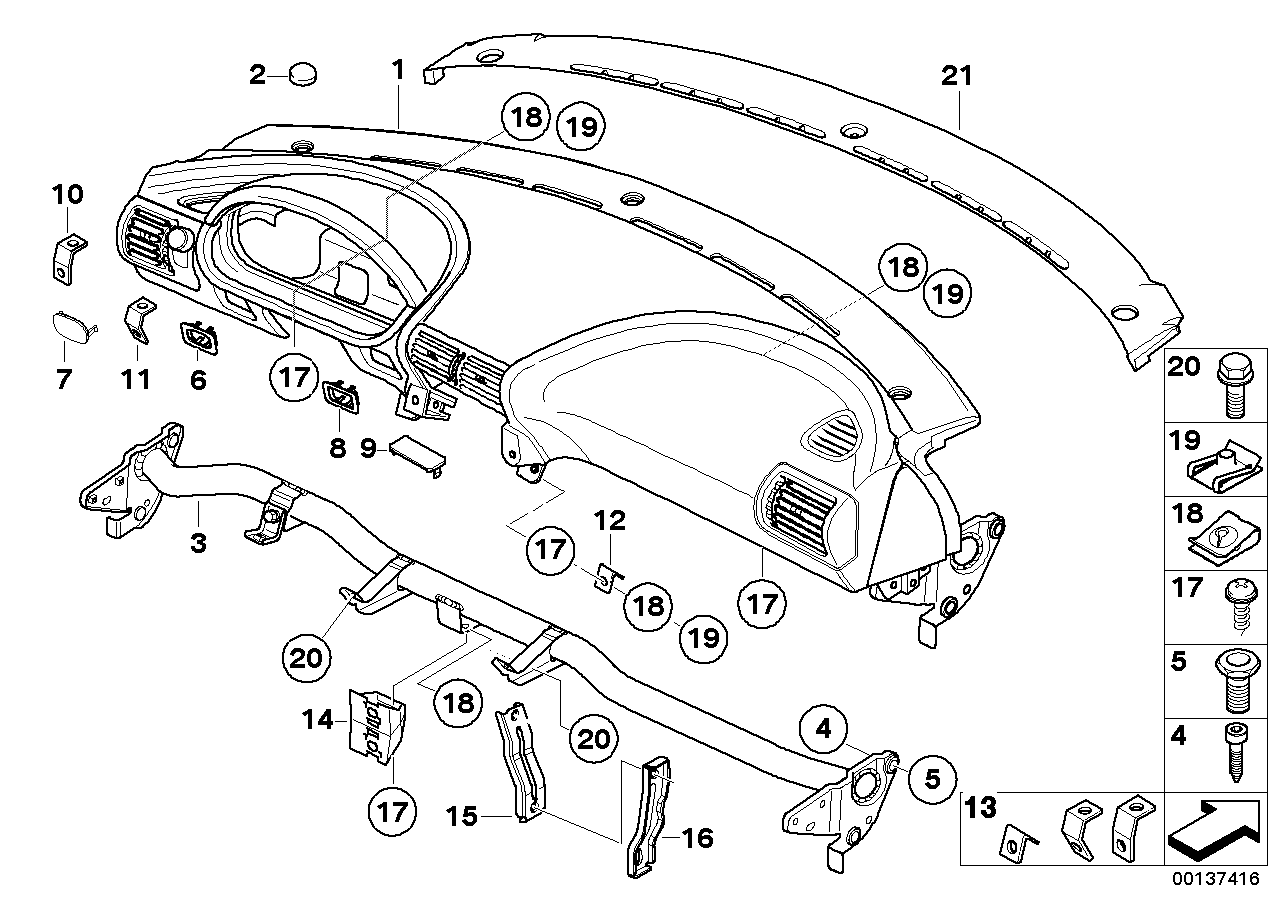 BMW 51458398954 Supporting Tube Holder