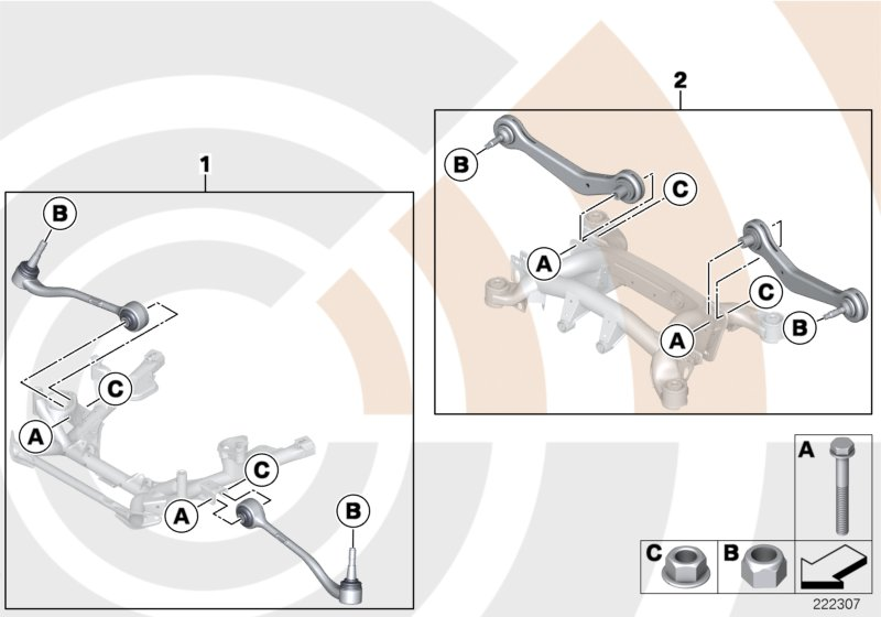 BMW 33322180423 Set, Wishbone, Rear