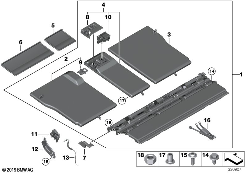 BMW 51477355994 COVER FOR VISION SCREEN HING